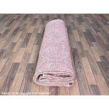 Load image into Gallery viewer, 9&#39;8&quot;x11&#39;10&quot; Taffy Pink, Old Persian Tabriz, Hand Knotted, Distressed Look, Cropped Thin, Pure Wool, Sides and Ends Professionally Secured and Cleaned, Worn Down Oriental Rug FWR521574