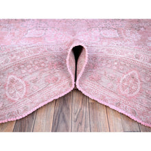 Load image into Gallery viewer, 9&#39;5&quot;x12&#39;7&quot; Sherbet Pink, Hand Knotted Extra Soft Wool Even Wear, Sides and Ends Professionally Secured and Cleaned, Good Condition, Sheared Low, Vintage Persian Tabriz, Cropped Thin, Abrash Distressed Oriental Rug FWR521580