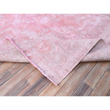 Load image into Gallery viewer, 9&#39;5&quot;x12&#39;7&quot; Sherbet Pink, Hand Knotted Extra Soft Wool Even Wear, Sides and Ends Professionally Secured and Cleaned, Good Condition, Sheared Low, Vintage Persian Tabriz, Cropped Thin, Abrash Distressed Oriental Rug FWR521580