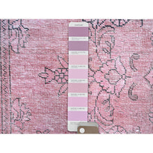 Load image into Gallery viewer, 9&#39;5&quot;x12&#39;7&quot; Sherbet Pink, Hand Knotted Extra Soft Wool Even Wear, Sides and Ends Professionally Secured and Cleaned, Good Condition, Sheared Low, Vintage Persian Tabriz, Cropped Thin, Abrash Distressed Oriental Rug FWR521580