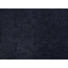 Load image into Gallery viewer, 6&#39;5&quot;x9&#39;5&quot; Onyx Black, Overdyed, Evenly Worn, Cropped Thin, Hand Knotted Sides and Ends Professionally Secured, Vintage Persian Tabriz, Sheared Low, Cleaned, Extra Soft Wool, Oriental Rug FWR521616