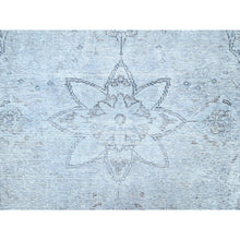 Load image into Gallery viewer, 6&#39;x8&#39;10&quot; Blue Gray, Hand Knotted Sides and Ends Professionally Secured and Cleaned, Vintage Persian Tabriz, Cropped Thin, Sheared Low, Evenly Worn, Shiny Wool, Oriental Distressed Rug FWR521622