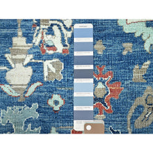 Load image into Gallery viewer, 9&#39;1&quot;x11&#39;9&quot; Intel Blue, Pure And Soft Wool, Hand Knotted, Zero Pile, Vegetable Dyes, All Over Caucasian Gul Motifs Design, Shaved Down, Oriental Rug FWR521664