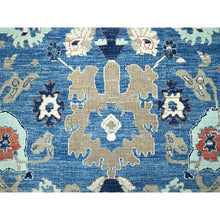 Load image into Gallery viewer, 9&#39;1&quot;x11&#39;9&quot; Intel Blue, Pure And Soft Wool, Hand Knotted, Zero Pile, Vegetable Dyes, All Over Caucasian Gul Motifs Design, Shaved Down, Oriental Rug FWR521664