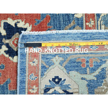 Load image into Gallery viewer, 9&#39;1&quot;x11&#39;9&quot; Intel Blue, Pure And Soft Wool, Hand Knotted, Zero Pile, Vegetable Dyes, All Over Caucasian Gul Motifs Design, Shaved Down, Oriental Rug FWR521664