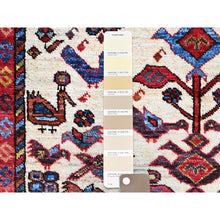 Load image into Gallery viewer, 3&#39;7&quot;x5&#39;3&quot; Decorators White, Hand Knotted Denser Weave Turkish Knot Small Birds Figurines, Natural Dyes, Shiny Wool, Oriental Rug FWR521940