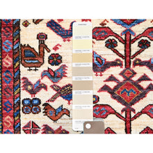 Load image into Gallery viewer, 3&#39;6&quot;x4&#39;10&quot; Atrium White, Denser Weave and Vegetable Dyes, Turkish Knot Hand Knotted All Over Small Birds Figurines, Shiny Wool, Oriental Rug FWR521946