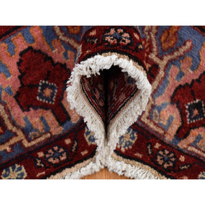 5'3"x9'10" Barn Red, Vintage North West Persian, Open Field Geometric Design, Pure Wool, Hand Knotted, Clean with No Wear, Oriental Rug FWR525438