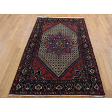 Load image into Gallery viewer, 4&#39;1&quot;x6&#39;9&quot; Taupe Gray, New Persian Serab, Flower Medallion Design, Hand Knotted, 100% Wool, Oriental Rug FWR525444