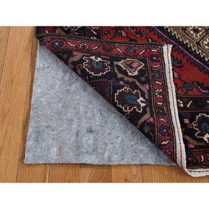 4'1"x6'9" Taupe Gray, New Persian Serab, Flower Medallion Design, Hand Knotted, 100% Wool, Oriental Rug FWR525444