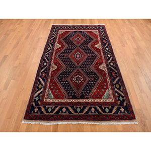 5'1"x9'7" Fire Brick Red, New Persian with Triple Serrated Medallion Design, Camel Hair, Pure Wool, Hand Knotted, Oriental Rug FWR525450