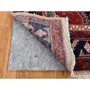 5'1"x9'7" Fire Brick Red, New Persian with Triple Serrated Medallion Design, Camel Hair, Pure Wool, Hand Knotted, Oriental Rug FWR525450