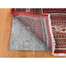 Load image into Gallery viewer, 7&#39;1&quot;x10&#39;8&quot; Fire Brick Red, New Persian Sarouk Mir with Small Repetitive Boteh Design, Pure Wool, Hand Knotted, Oriental Rug FWR525582