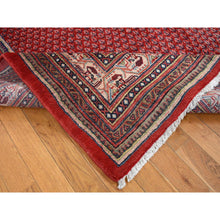 Load image into Gallery viewer, 7&#39;1&quot;x10&#39;8&quot; Fire Brick Red, New Persian Sarouk Mir with Small Repetitive Boteh Design, Pure Wool, Hand Knotted, Oriental Rug FWR525582