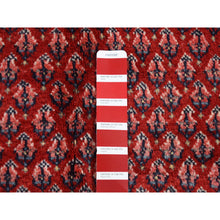 Load image into Gallery viewer, 7&#39;1&quot;x10&#39;8&quot; Fire Brick Red, New Persian Sarouk Mir with Small Repetitive Boteh Design, Pure Wool, Hand Knotted, Oriental Rug FWR525582