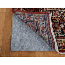 Load image into Gallery viewer, 8&#39;8&quot;x11&#39;4&quot; Cherry Red, Antique Persian Sarouk, Open Field Medallion Design, Pure Wool, Full Pile, Hand Knotted, Oriental Rug FWR525600