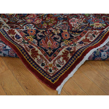 Load image into Gallery viewer, 8&#39;8&quot;x11&#39;4&quot; Cherry Red, Antique Persian Sarouk, Open Field Medallion Design, Pure Wool, Full Pile, Hand Knotted, Oriental Rug FWR525600