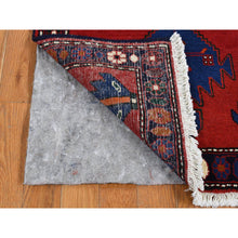 Load image into Gallery viewer, 2&#39;5&quot;x9&#39;5&quot; Maroon Red, New Persian Hamadan, Hand Knotted, Pure Wool, Repetitive Geometric Medallion Design, Open Field, Runner Oriental Rug FWR525618