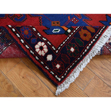 Load image into Gallery viewer, 2&#39;5&quot;x9&#39;5&quot; Maroon Red, New Persian Hamadan, Hand Knotted, Pure Wool, Repetitive Geometric Medallion Design, Open Field, Runner Oriental Rug FWR525618