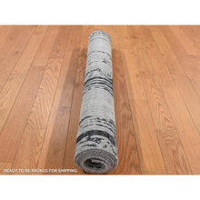 Load image into Gallery viewer, 3&#39;x5&#39;6&quot; Gainsboro Gray, THE CANE, Pure Silk with Textured Wool, DA CANE, Hand Knotted, Oriental Rug FWR525654