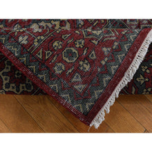 Load image into Gallery viewer, 4&#39;x6&#39; Vermilion Red, Vintage Look Mamluk, Zero Pile, Shaved Low, Worn Wool, Hand Knotted, Oriental Rug FWR525666