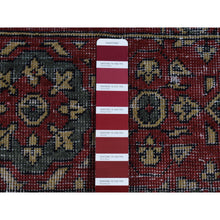 Load image into Gallery viewer, 4&#39;x6&#39; Vermilion Red, Vintage Look Mamluk, Zero Pile, Shaved Low, Worn Wool, Hand Knotted, Oriental Rug FWR525666