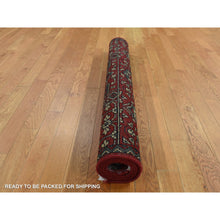 Load image into Gallery viewer, 4&#39;x6&#39; Vermilion Red, Vintage Look Mamluk, Zero Pile, Shaved Low, Worn Wool, Hand Knotted, Oriental Rug FWR525666