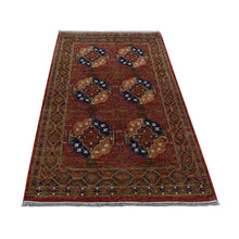 Load image into Gallery viewer, 4&#39;1&quot;x6&#39;2&quot; Barn Red, Vegetable Dyes, Hand Spun Ghazni Wool, Afghan Ersari Elephant Feet Design, Hand Knotted, Oriental Rug FWR525678