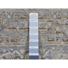 Load image into Gallery viewer, 3&#39;x5&#39;3&quot; Sky Blue, Pure Silk with Textured Wool, Mughal Inspired Medallions Design, Distressed, Hand Knotted, Oriental Rug FWR525690