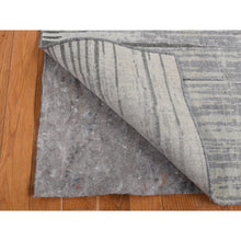 Load image into Gallery viewer, 3&#39;x9&#39; Ash Gray, Horizontal Ombre Design, Pure Silk, Hand Knotted, Runner Oriental Rug FWR525720