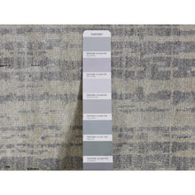 Load image into Gallery viewer, 3&#39;x9&#39; Ash Gray, Horizontal Ombre Design, Pure Silk, Hand Knotted, Runner Oriental Rug FWR525720