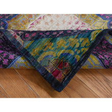 Load image into Gallery viewer, 3&#39;1&quot;x19&#39;3&quot; Goldenrod Yellow, Mamluk Design, Sari Silk with Textured Wool, Hand Knotted, XL Runner Oriental Rug FWR525750