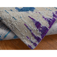 Load image into Gallery viewer, 2&#39;7&quot;x14&#39; Linen White, THE CARDIAC, Sari Silk with Textured Wool, Runner, Hand Knotted, Oriental Rug FWR525816