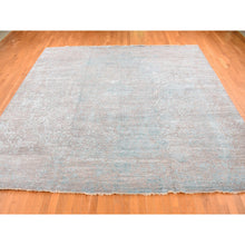 Load image into Gallery viewer, 11&#39;8&quot;x11&#39;8&quot; Sea Foam Green, Hand Knotted, Broken Persian Design, Square, Wool and Silk, Oriental Rug FWR525858