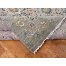 Load image into Gallery viewer, 12&#39;x15&#39;1&quot; Stone Gray, THE SUNSET ROSETTES, Wool and Pure Silk, Hand Knotted, Oversized, Oriental RugSh87650 FWR525900