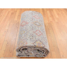 Load image into Gallery viewer, 12&#39;x15&#39;1&quot; Stone Gray, THE SUNSET ROSETTES, Wool and Pure Silk, Hand Knotted, Oversized, Oriental RugSh87650 FWR525900