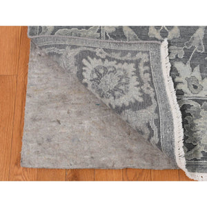 11'10"x14'10" Anchor Gray, Hand Knotted, Oushak Influence, Silk with Textured Wool, Oversized, Oriental Rug FWR525918