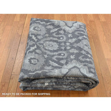 Load image into Gallery viewer, 11&#39;10&quot;x14&#39;10&quot; Anchor Gray, Hand Knotted, Oushak Influence, Silk with Textured Wool, Oversized, Oriental Rug FWR525918