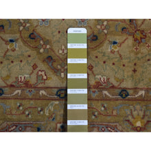 Load image into Gallery viewer, 3&#39;x23&#39;3&quot; Golden Brown, Super Dense Weave, Tabriz, XL Runner, 300 KPSI, Pure Wool, Hand Knotted, Oriental Rug FWR525942