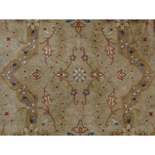 Load image into Gallery viewer, 3&#39;x23&#39;3&quot; Golden Brown, Super Dense Weave, Tabriz, XL Runner, 300 KPSI, Pure Wool, Hand Knotted, Oriental Rug FWR525942