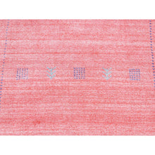 Load image into Gallery viewer, 2&#39;8&quot;x13&#39;6&quot; Flamingo Pink, Wool and Silk, Loomed Knotted, Gabbeh, Runner, Oriental Rug FWR525954