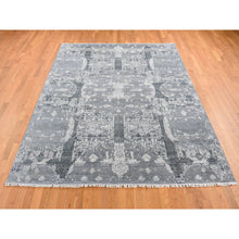 Load image into Gallery viewer, 7&#39;10&quot;x10&#39; Cloud Gray, Wool and Pure Silk, Jewellery Design, Hand Knotted, Oriental Rug FWR526188