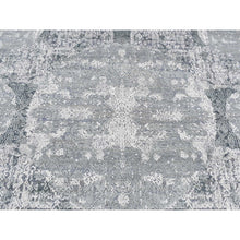 Load image into Gallery viewer, 7&#39;10&quot;x10&#39; Cloud Gray, Wool and Pure Silk, Jewellery Design, Hand Knotted, Oriental Rug FWR526188