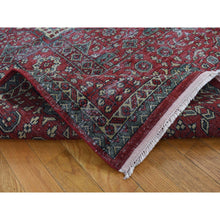 Load image into Gallery viewer, 9&#39;x12&#39; Maroon Red, Vintage Look Mamluk, Distressed, Zero Pile Shaved Low, Worn Wool Hand Knotted, Oriental Rug FWR526200