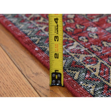 Load image into Gallery viewer, 9&#39;x12&#39; Maroon Red, Vintage Look Mamluk, Distressed, Zero Pile Shaved Low, Worn Wool Hand Knotted, Oriental Rug FWR526200