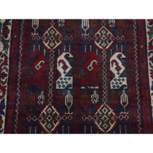 Load image into Gallery viewer, 2&#39;6&quot;x9&#39;3&quot; Falu Red, Afghan Khamyab, Intricate Geometrical Pattern, Denser Weave with Shiny Wool, Hand Knotted, Runner Oriental Rug FWR526356