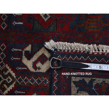 Load image into Gallery viewer, 2&#39;6&quot;x9&#39;3&quot; Falu Red, Afghan Khamyab, Intricate Geometrical Pattern, Denser Weave with Shiny Wool, Hand Knotted, Runner Oriental Rug FWR526356