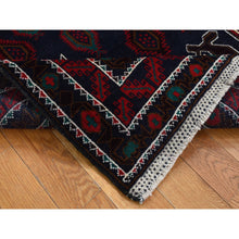 Load image into Gallery viewer, 3&#39;10&quot;x6&#39;9&quot; Yankees Blue, Afghan Baluch, Open Field Medallion Design, Pure Wool, Hand Knotted, Oriental Rug FWR526410