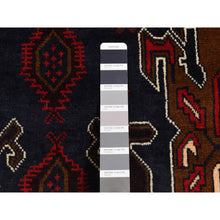 Load image into Gallery viewer, 3&#39;10&quot;x6&#39;9&quot; Yankees Blue, Afghan Baluch, Open Field Medallion Design, Pure Wool, Hand Knotted, Oriental Rug FWR526410