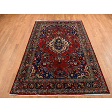 Load image into Gallery viewer, 6&#39;8&quot;x10&#39;4&quot; Barn Red, New Persian Bibikabad, Excellent Condition, Pure Wool, Hand Knotted, Oriental Rug FWR526536